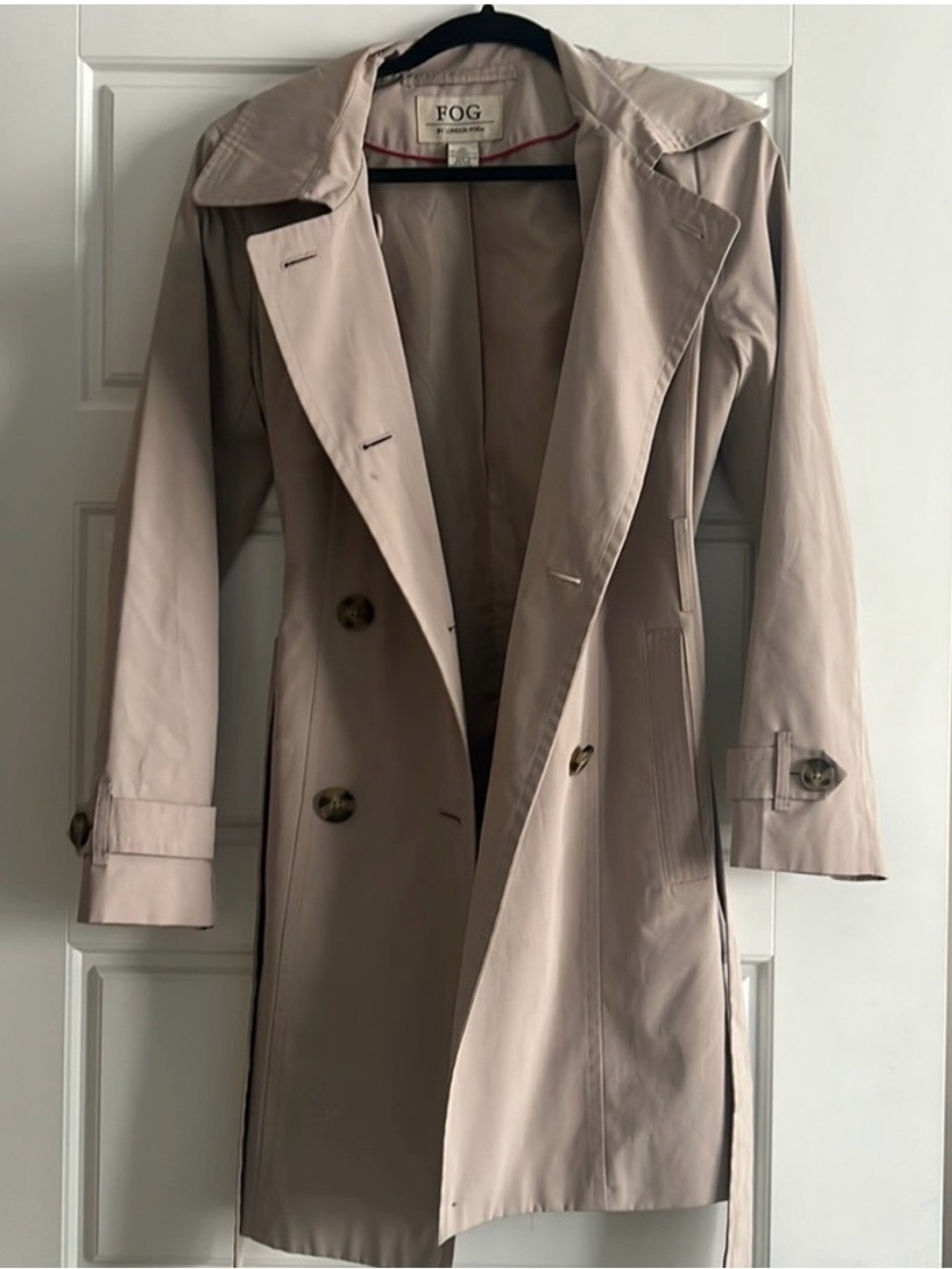 Fog by London Fog belted beige trench coat